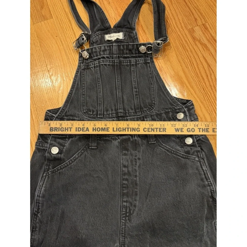 MADEWELL black denim bib jean overalls EXTRA SMALL tag 90s y2k retro - Picture 8 of 9